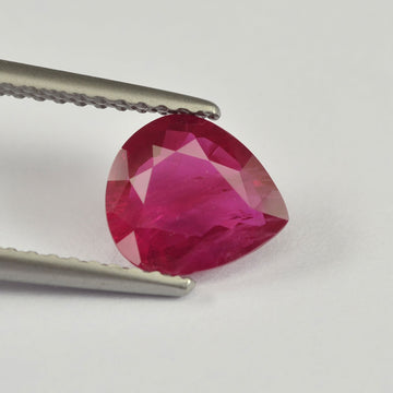 1.29 cts Natural Burma Ruby Loose Gemstone Pear Cut