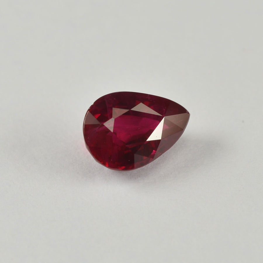 0.96 cts Natural Burma Ruby Loose Gemstone Pear Cut