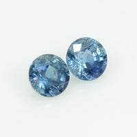 6 MM Natural Blue Sapphire Loose Pair Gemstone Round Cut