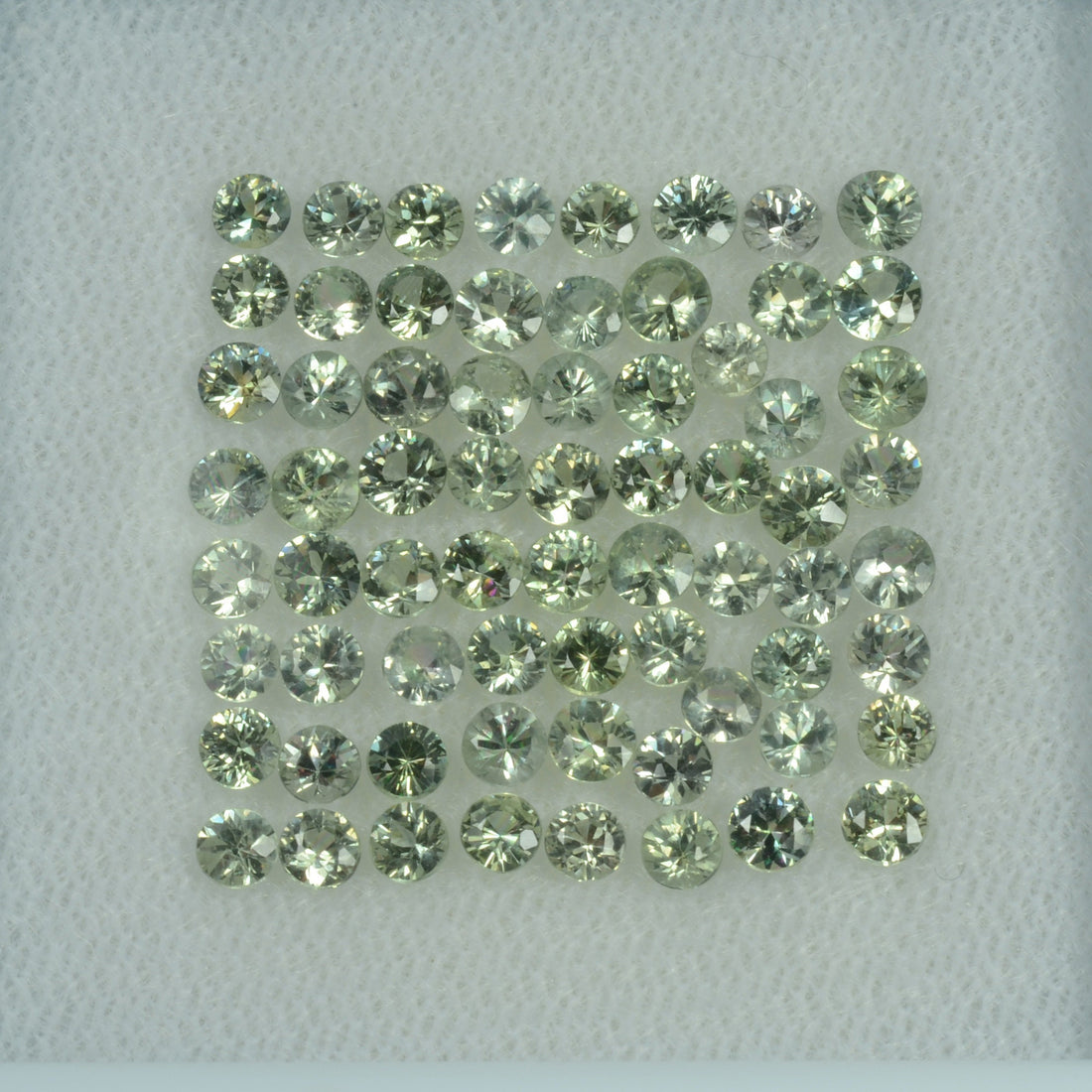 1.4-3.0 mm Natural Greenish Yellow Sapphire Loose Gemstone Round Diamond Cut Vs Quality Color