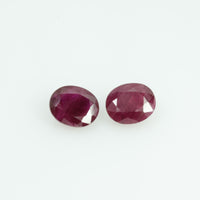 1.60 Cts Natural Pair Ruby Loose Gemstone Oval Cut