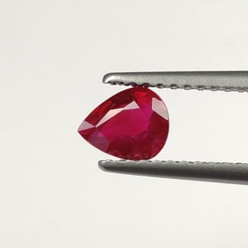 0.70 cts Natural Burma Ruby Loose Gemstone Pear Cut