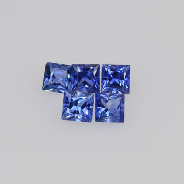 3.3-3.7 MM Natural Princess Cut Blue Sapphire Loose Gemstone