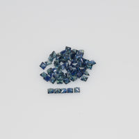 1.5-3.4 MM Natural Teal Blue Green Princess Cut Sapphire Loose Gemstone