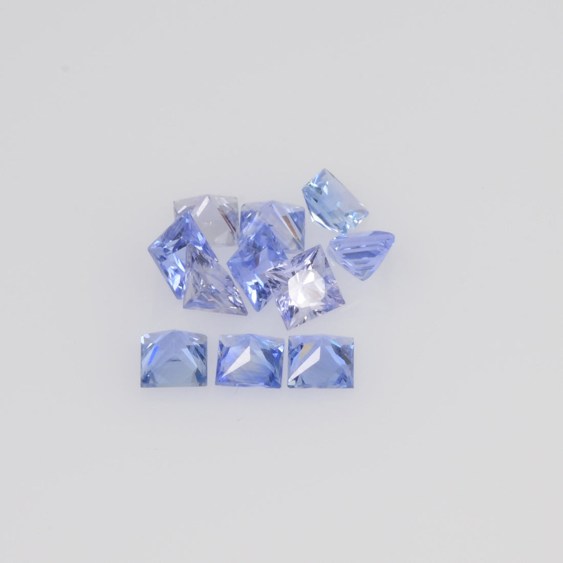 3.2-4.4 MM Natural Princess Cut Blue Sapphire Loose Gemstone