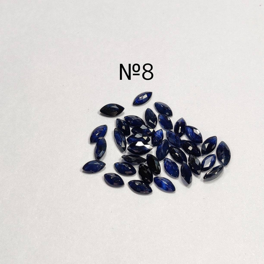 5x2.5 MM Natural Blue Sapphire Marquise Cut | 9 Different Grades | Varieties Of Color & Clarity | Deep / Medium / Pastel Blue | Calibrated