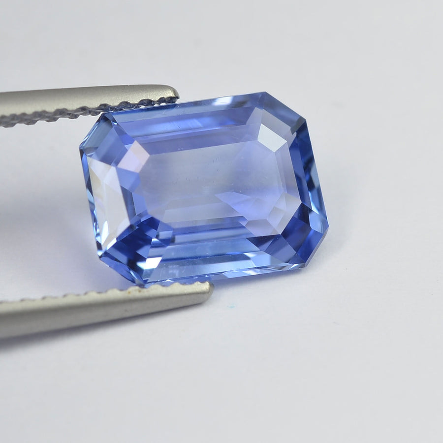 2.45 cts Unheated Natural Blue Sapphire Loose Gemstone Emerald Cut Certified