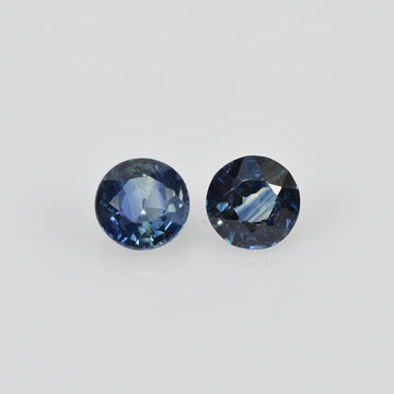 4.00 mm Natural Blue Sapphire Loose Pair Gemstone Round Cut