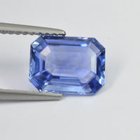 2.45 cts Unheated Natural Blue Sapphire Loose Gemstone Emerald Cut Certified