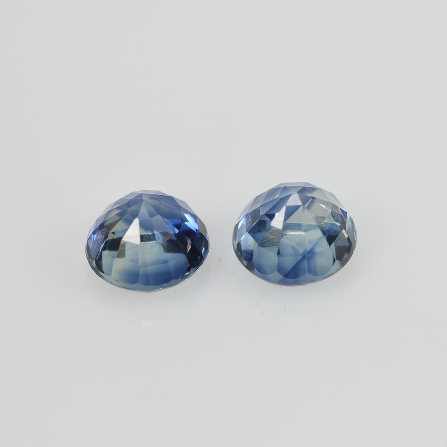 4.3 mm Natural Blue Sapphire Loose Pair Gemstone Round Cut