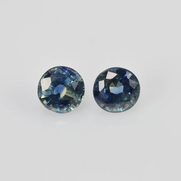 4.00 mm Natural Blue Sapphire Loose Pair Gemstone Round Cut