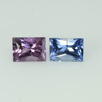 1.09 cts Noheat Natural Fancy Sapphire Loose Pair Gemstone Baguette Cut