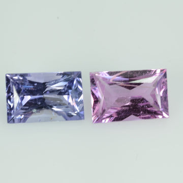 2.03 cts Noheat Natural Fancy Sapphire Loose Pair Gemstone Baguette Cut