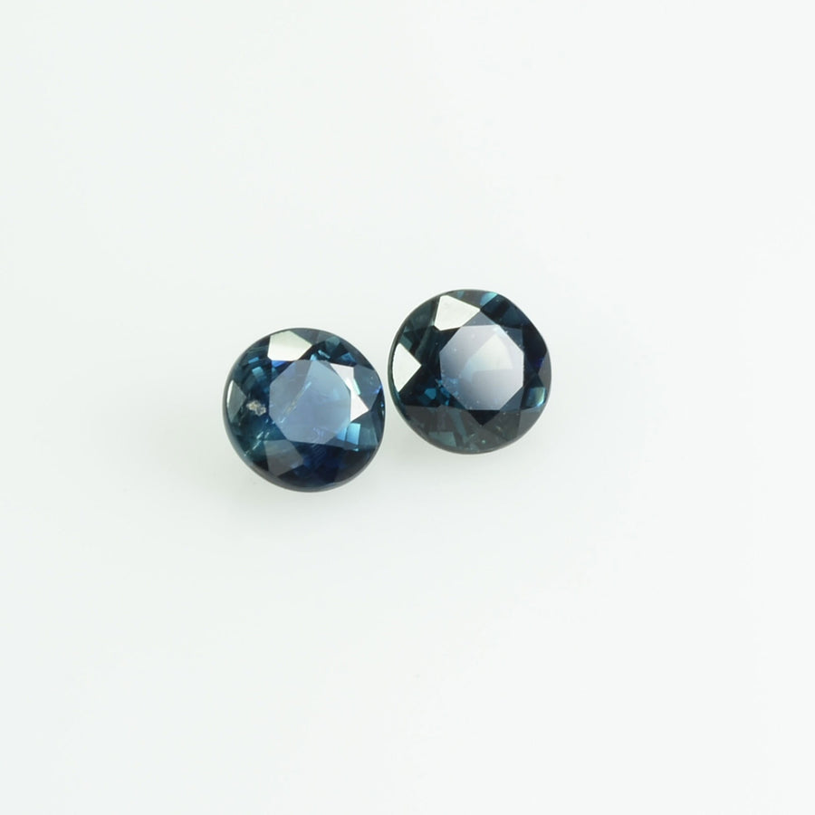 3.7-4 mm Natural Blue Sapphire Loose Pair Gemstone Round Cut