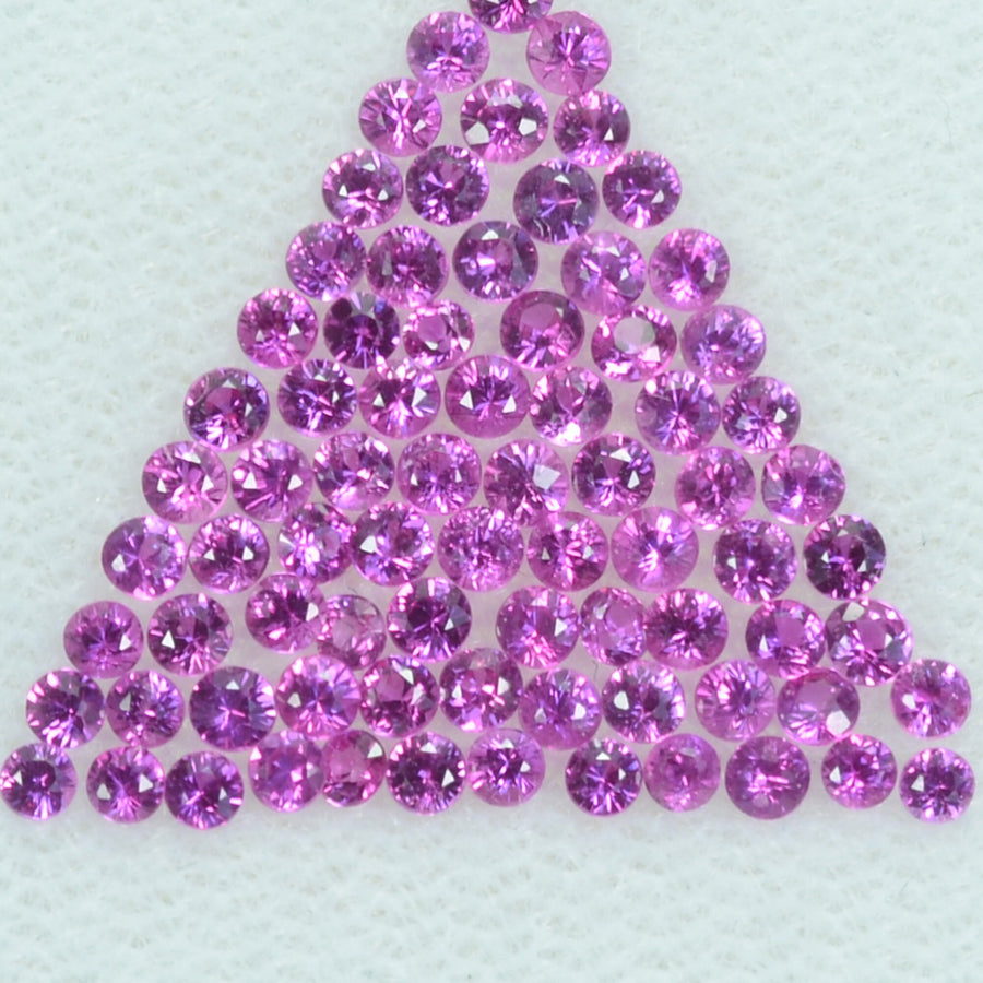 0.8-1.8 mm Natural Pink Sapphire Loose Gemstone Round Diamond Cut Cleanish Quality AA Color