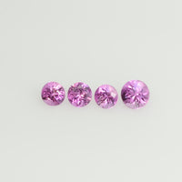 2.6-3.5 mm Natural Pink Sapphire Loose Gemstone Round Diamond Cut Vs Quality