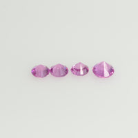 2.6-3.5 mm Natural Pink Sapphire Loose Gemstone Round Diamond Cut Vs Quality