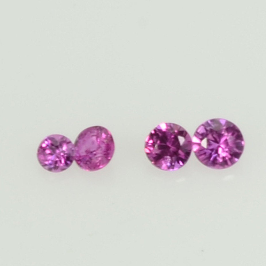 0.8-1.9 mm Natural Pink Sapphire Loose Gemstone Round Diamond Cut Cleanish Quality A+ Color