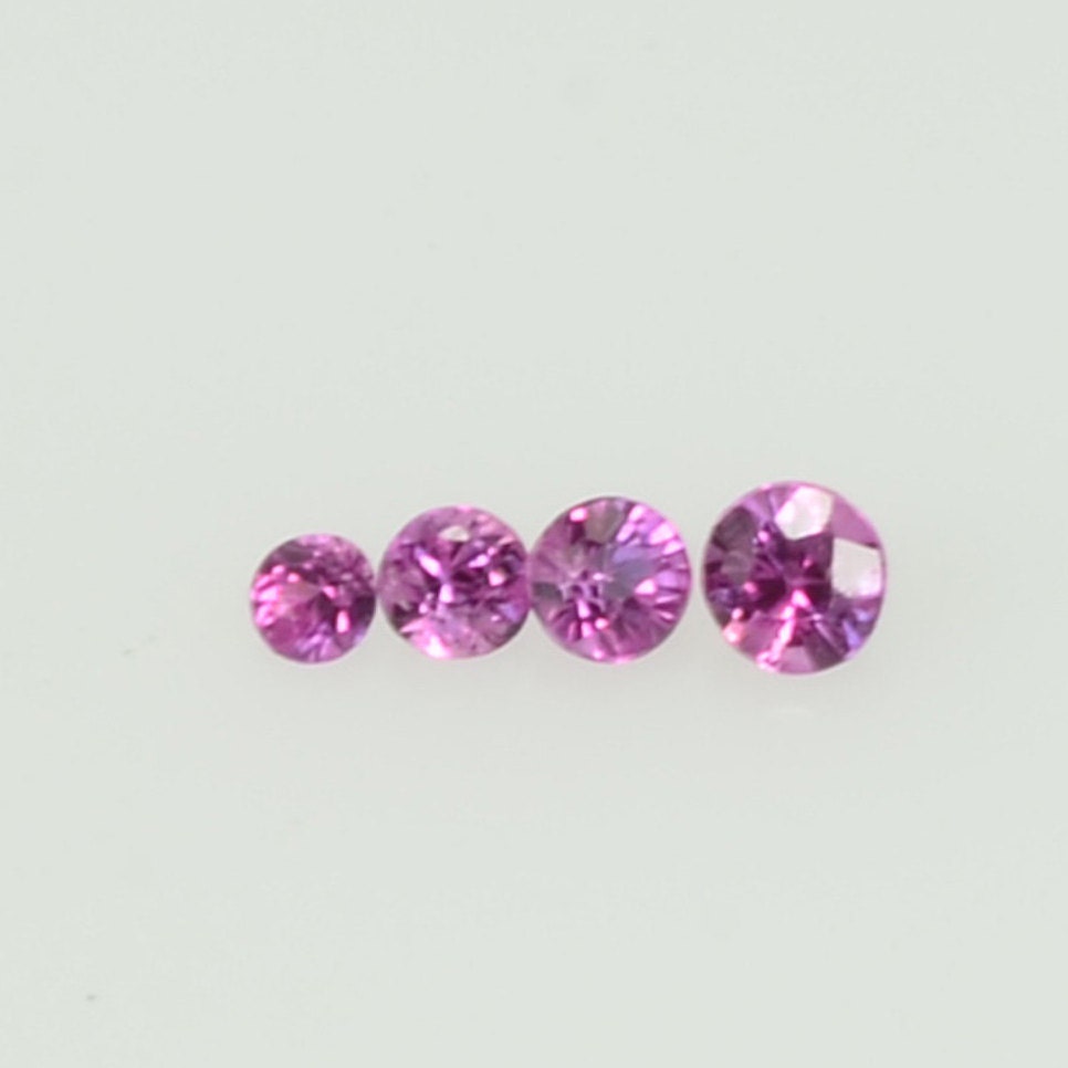 1.4-1.7 mm Natural Pink Sapphire Loose Gemstone Round Diamond Cut Cleanish Quality A+ Color