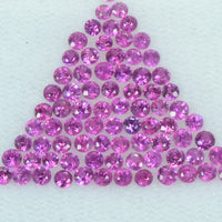 1.4-1.7 mm Natural Pink Sapphire Loose Gemstone Round Diamond Cut Vs Quality AA Color