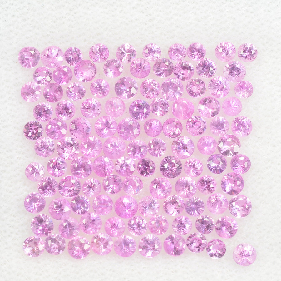 1.6-2.3 mm Natural Pink Sapphire Loose Gemstone Round Diamond Cut Vs Quality Color