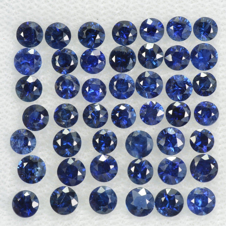 1.3-5.6 mm Natural Blue Sapphire Loose Gemstone Round Diamond Cut Vs Quality A+ Color