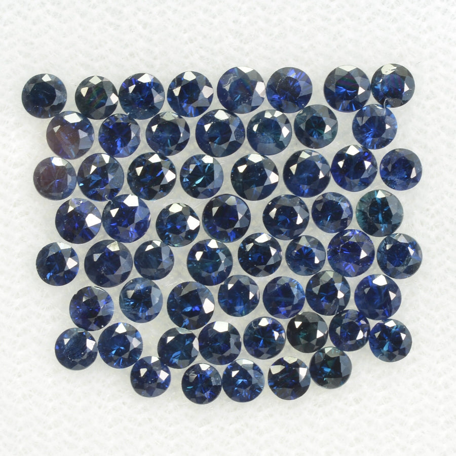 1.5-5.3 mm Natural Blue Sapphire Loose Gemstone Round Diamond Cut Vs Quality AAA+ Color