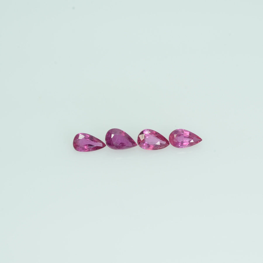 5x3 mm Lot Natural Ruby Loose Gemstone Pear Cut