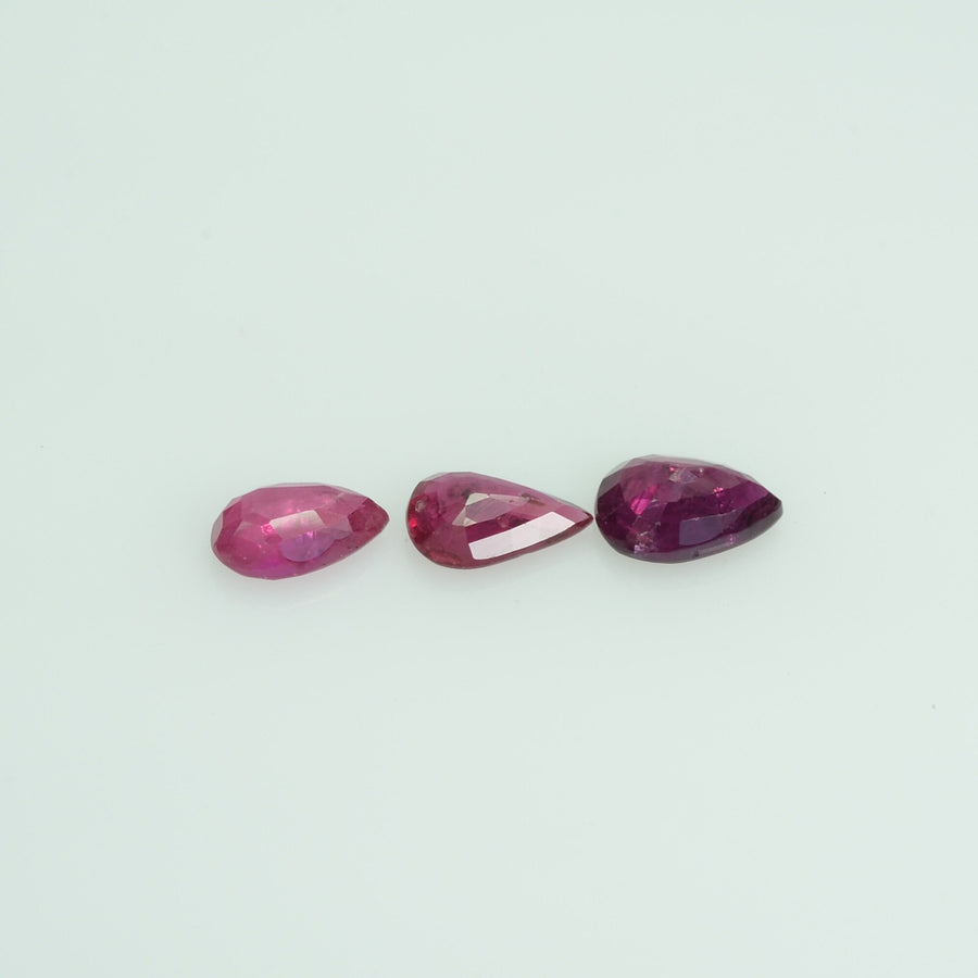 6x4 mm Lot Natural Ruby Loose Gemstone Pear Cut