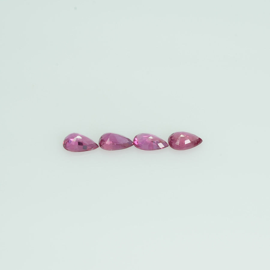 5x3 mm Lot Natural Ruby Loose Gemstone Pear Cut