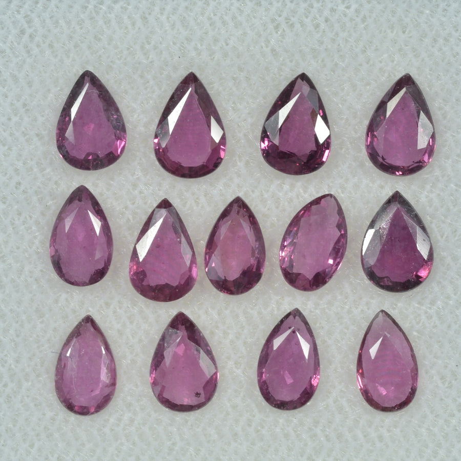 6x4 mm Natural Ruby Loose Gemstone Pear Cut