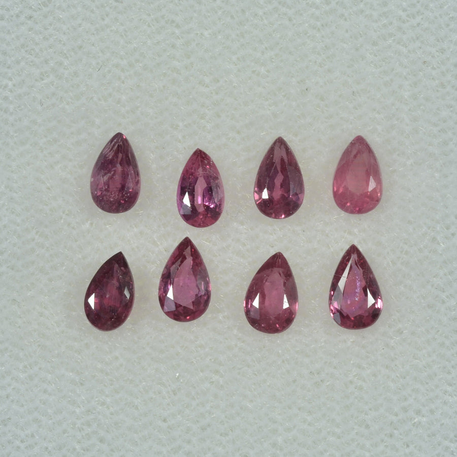 5x3 mm Lot Natural Ruby Loose Gemstone Pear Cut