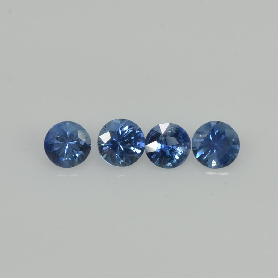 3.5-4.0 mm Natural Blue Sapphire Loose Gemstone Round Diamond Cut Vs Quality Color