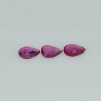 4.5x3.5 mm Natural Ruby Loose Gemstone Pear Cut