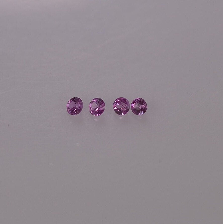 1.7-2.3 mm Natural Pink Sapphire Loose Gemstone Round Diamond Cut Vs Quality Color