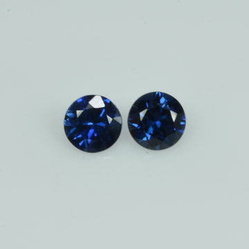 4.8 mm Natural Blue Sapphire Loose Pair Gemstone Round Cut