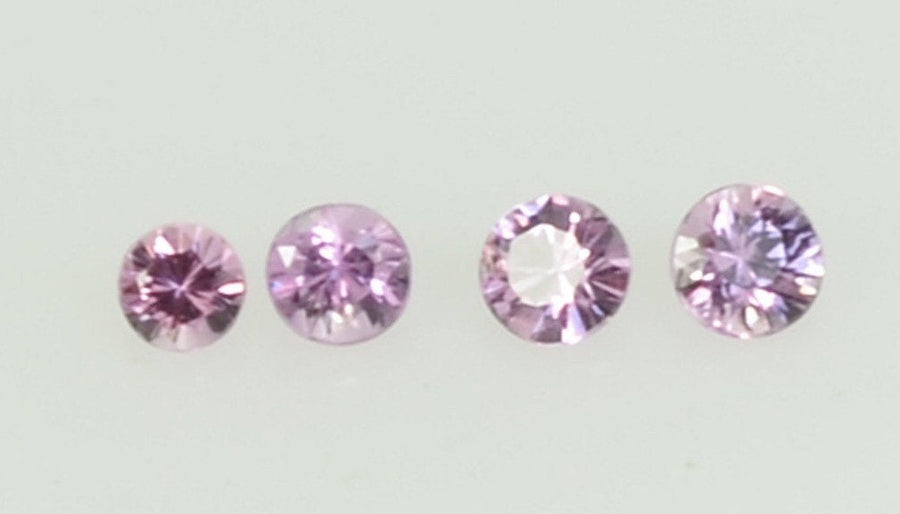 0.8-1.8 mm Natural Pink Sapphire Loose Gemstone Round Diamond Cut Cleanish Quality Color