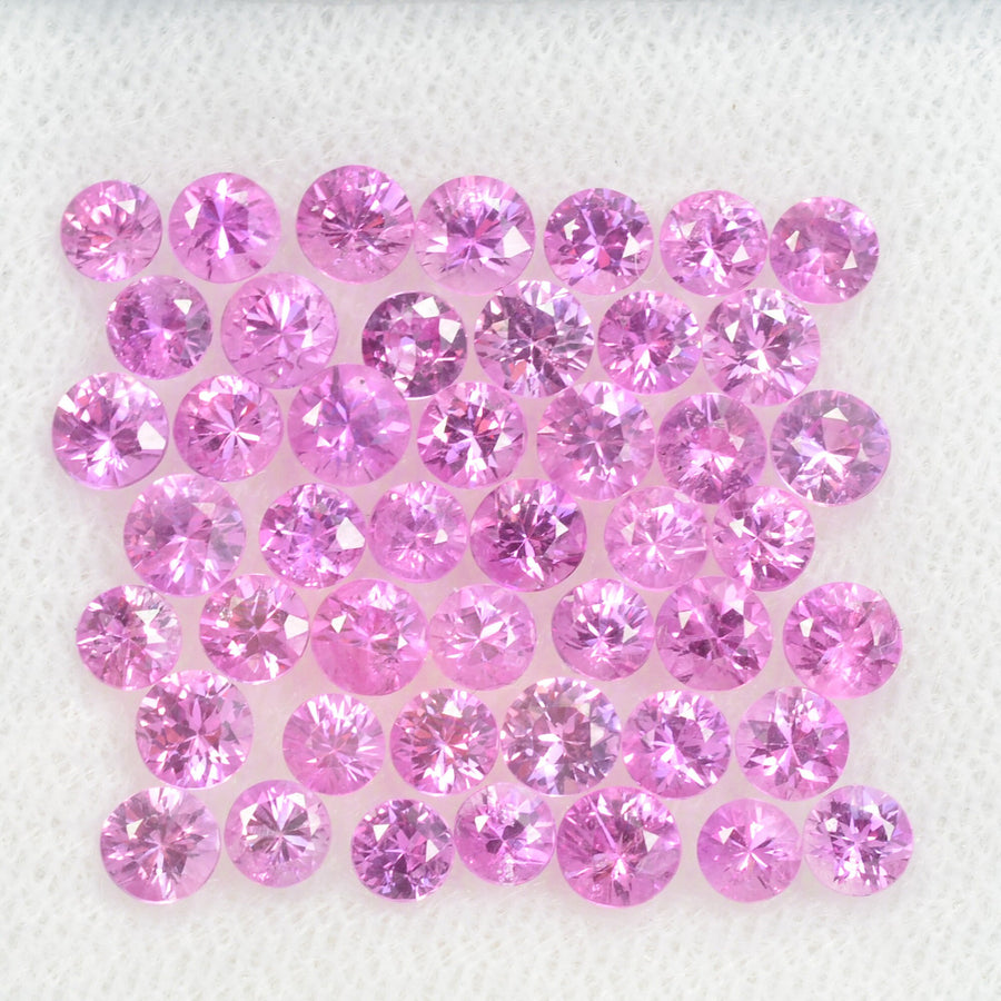 2.6-3.5 mm Natural Pink Sapphire Loose Gemstone Round Diamond Cut Vs Quality