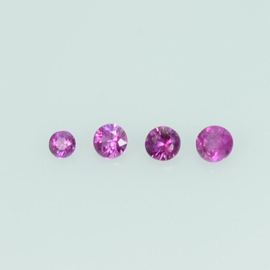 1.4-1.7 mm Natural Pink Sapphire Loose Gemstone Round Diamond Cut Vs Quality AA Color