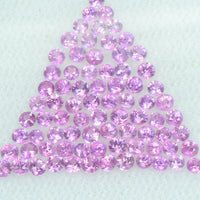 1.4-1.7 mm Natural Pink Sapphire Loose Gemstone Round Diamond Cut Vs Quality Color