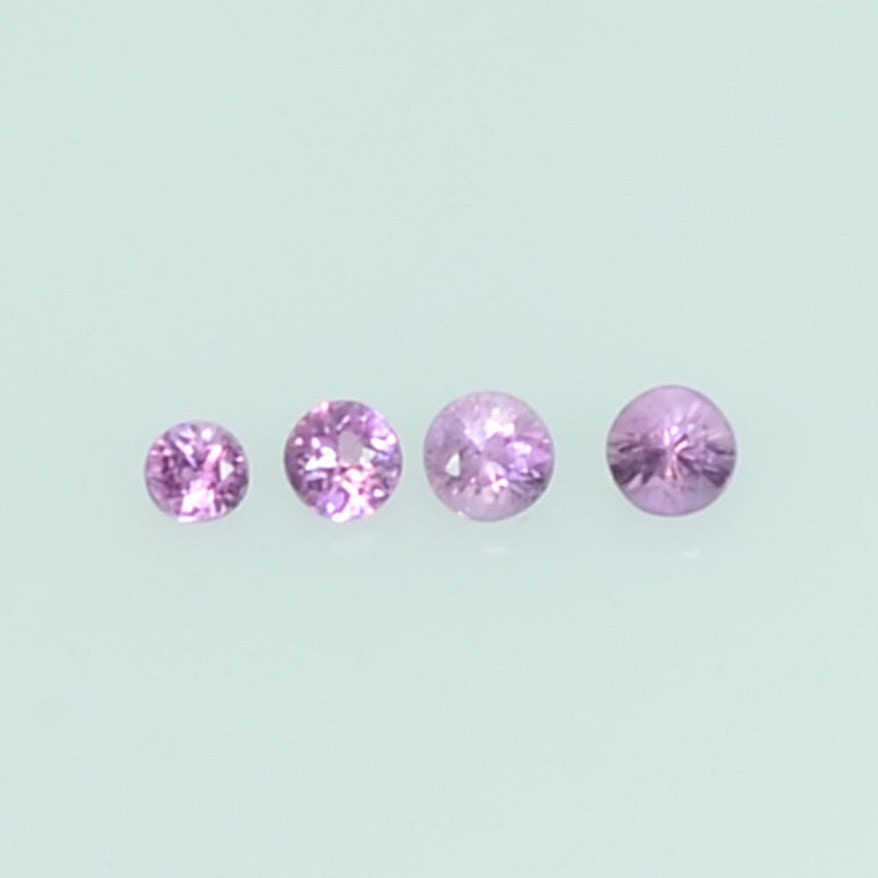 0.8-1.6 mm Natural Pink Sapphire Loose Gemstone Round Diamond Cut Vs Quality Color