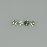 1.4-3.9 mm Natural Green Sapphire Loose Gemstone Round Diamond Cut Vs Quality Color