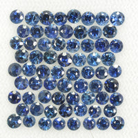 2.5 mm Natural BlueSapphire Loose Gemstone Round Diamond Cut Cleanish Quality Color