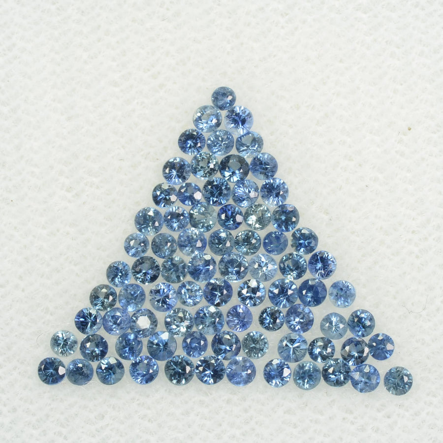 0.8-3.8 mm Natural Blue Sapphire Loose Gemstone Round Diamond Cut Cleanish Quality Color