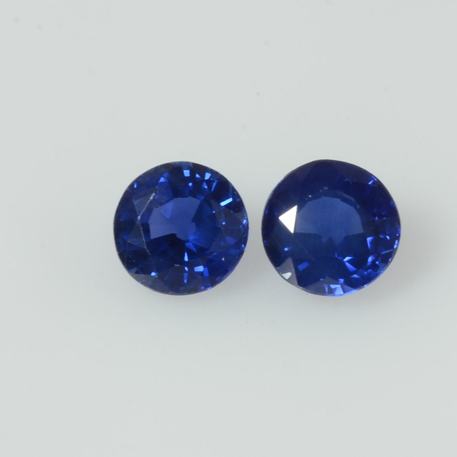 4.3 mm Natural Blue Sapphire Loose Pair Gemstone Round Cut