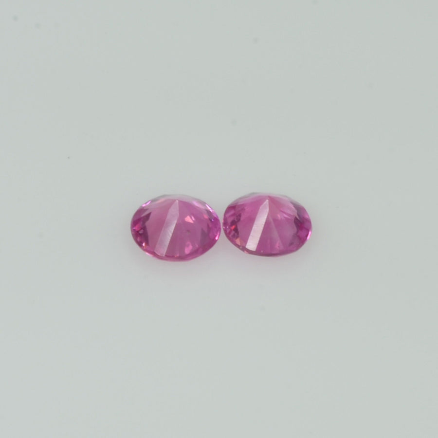 3.9 mm Natural Pink Sapphire Loose Pair Gemstone Round Diamond Cut