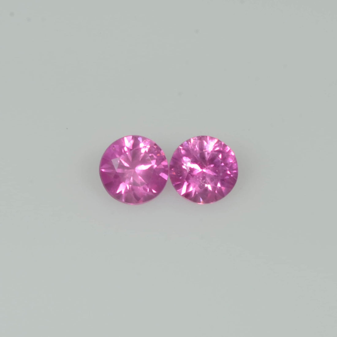 3.9 mm Natural Pink Sapphire Loose Pair Gemstone Round Diamond Cut