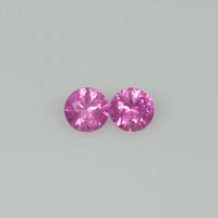 3.9 mm Natural Pink Sapphire Loose Pair Gemstone Round Diamond Cut