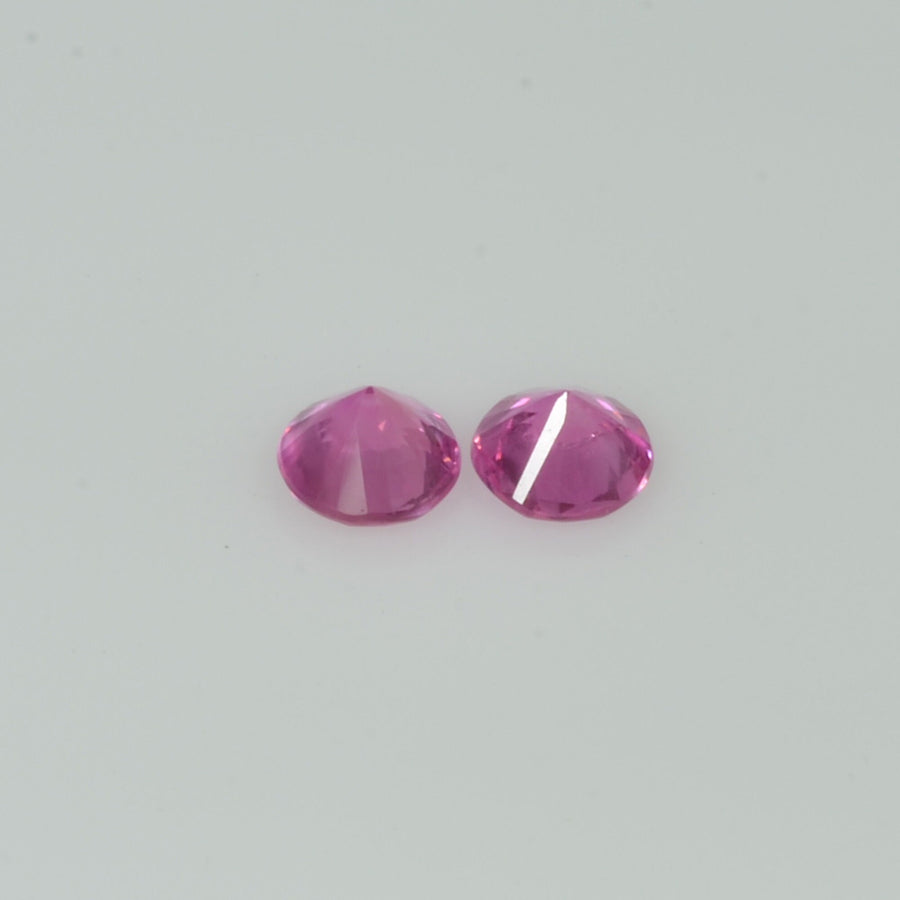 3.9 mm Natural Pink Sapphire Loose Pair Gemstone Round Diamond Cut