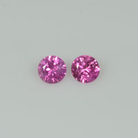 3.9 mm Natural Pink Sapphire Loose Pair Gemstone Round Diamond Cut